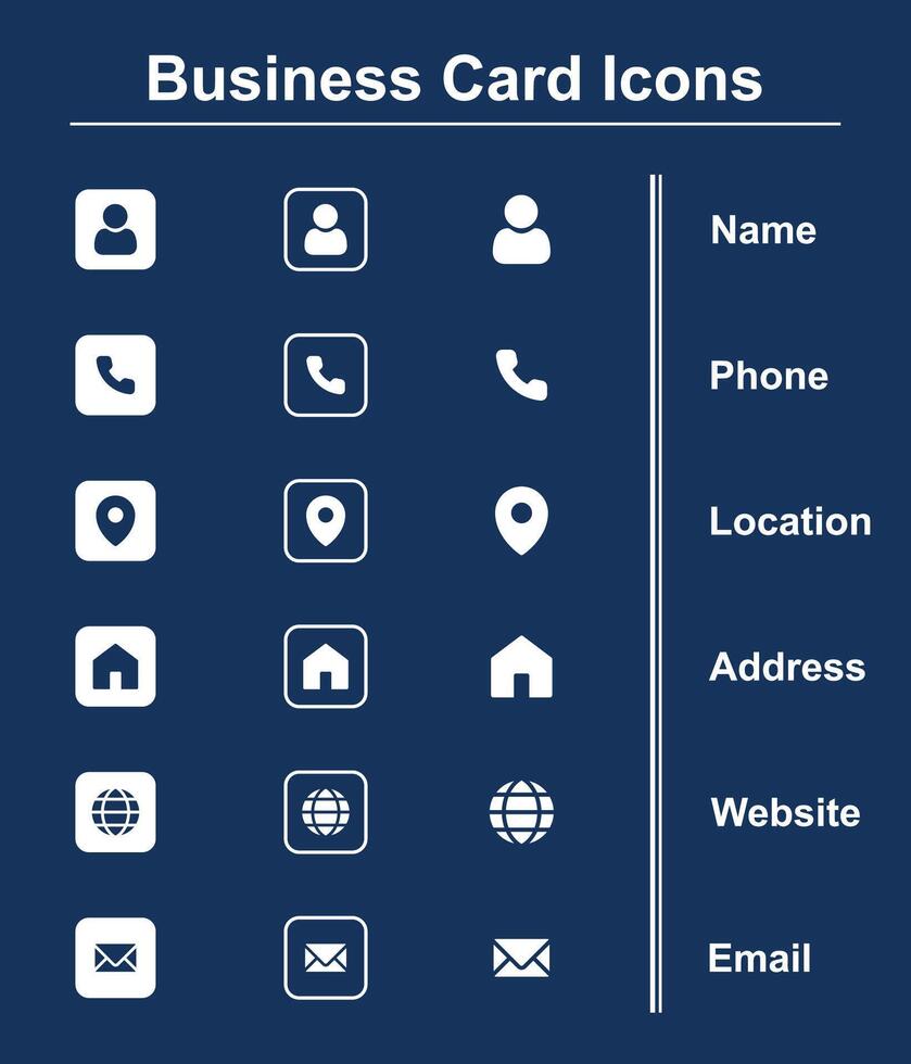 Business Card Icons Art vector