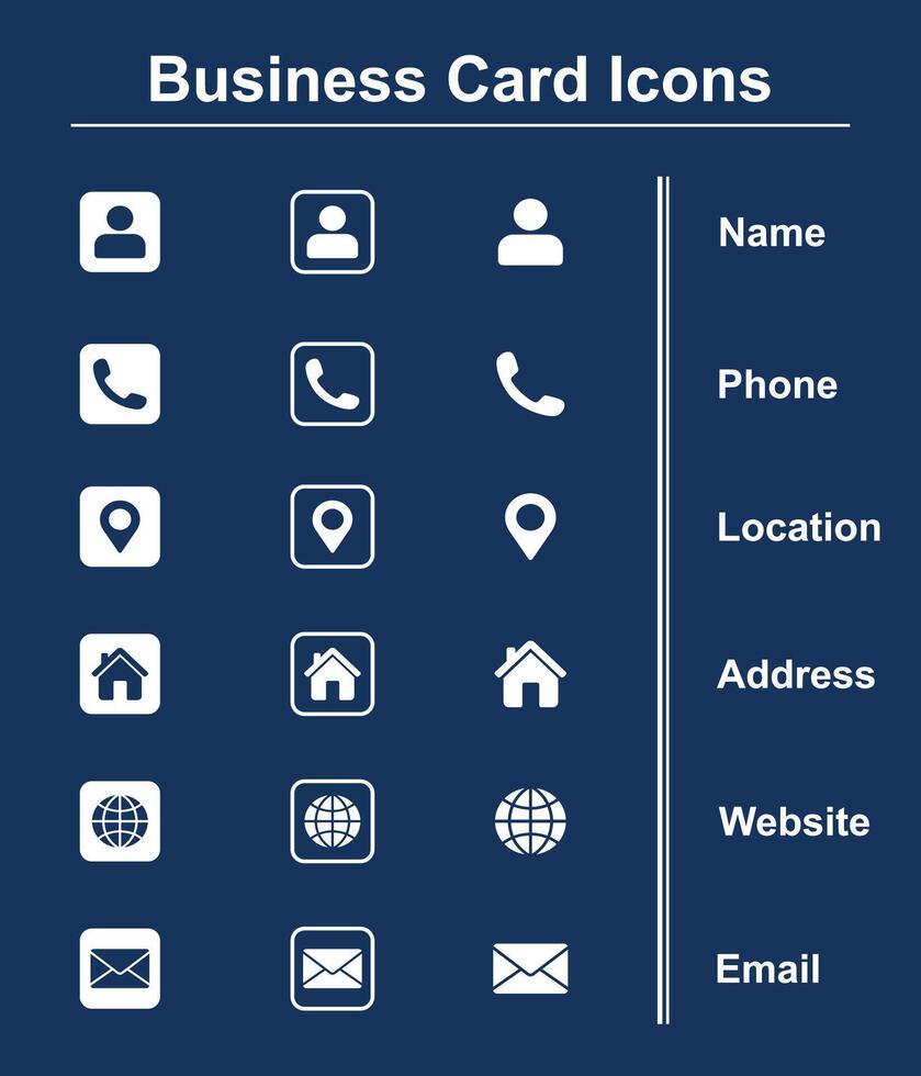 Business Card Icons Art vector