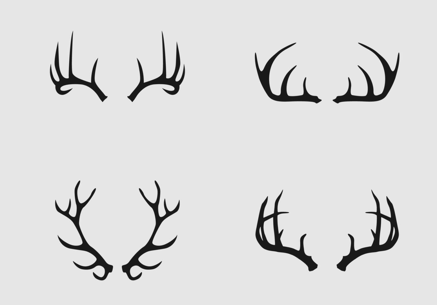 professional antlers silhouette art design vector