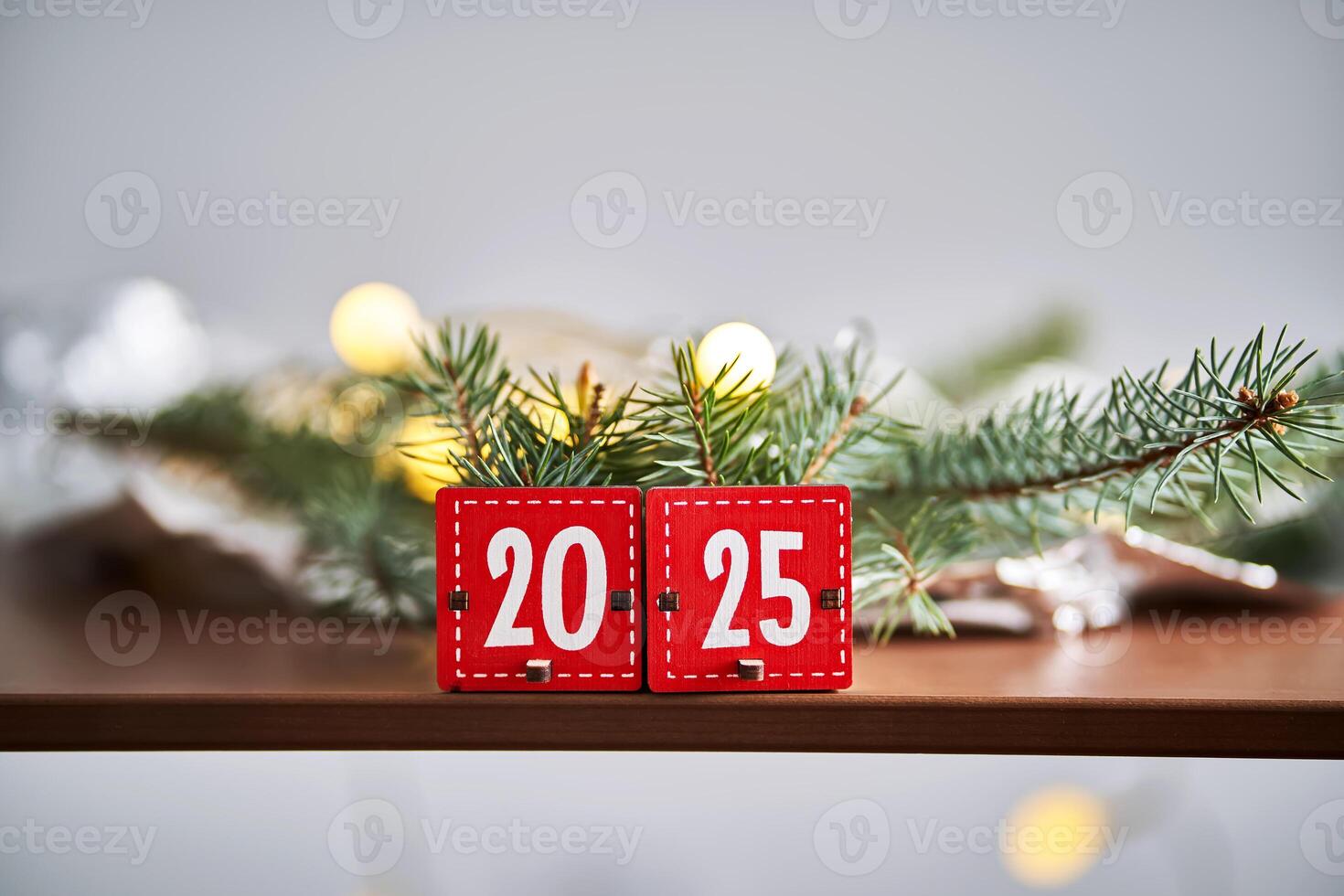 Two boxes from an Advent calendar that make up the number 2025. photo