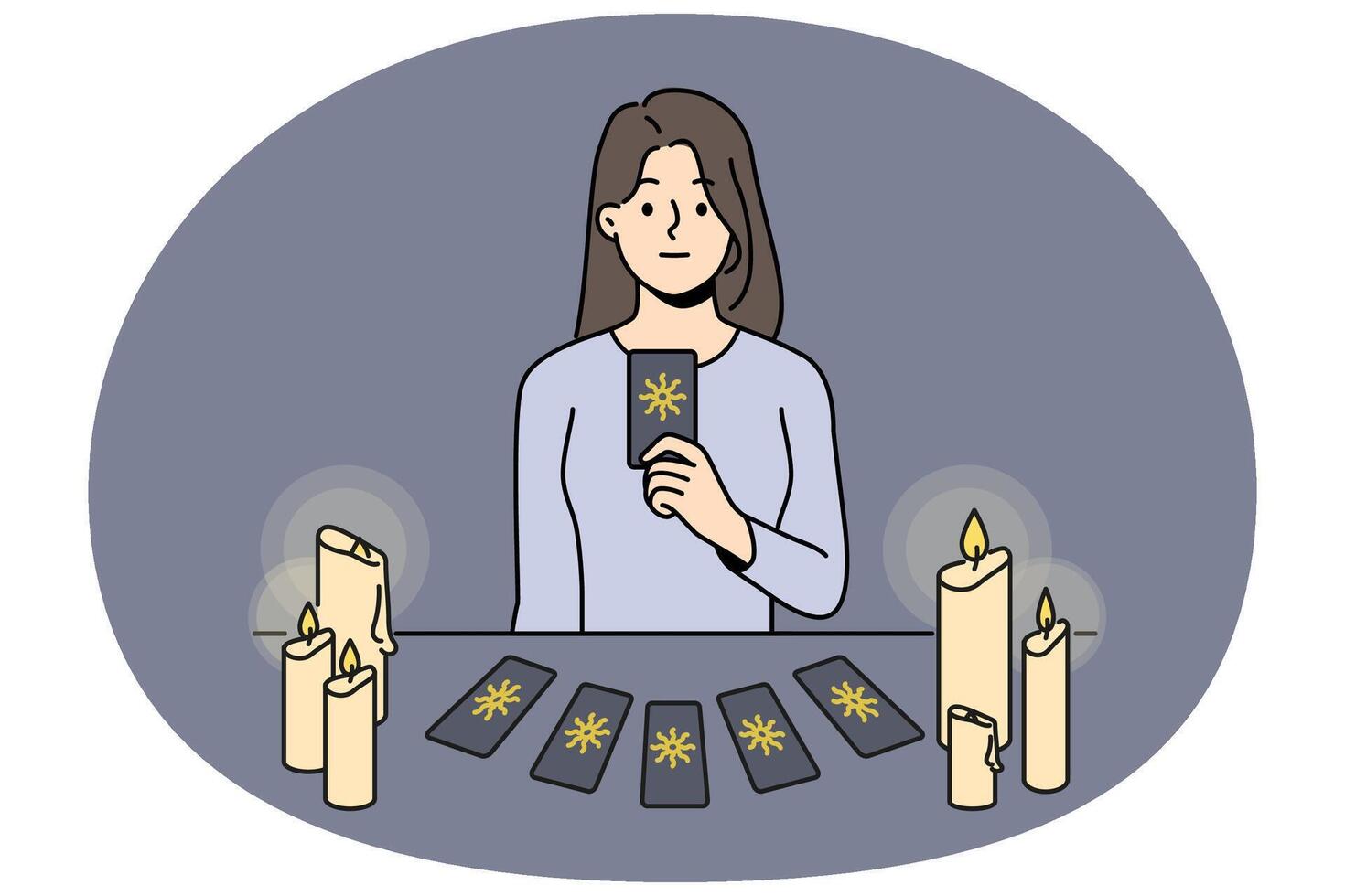 Soothsayer tell future with cards vector