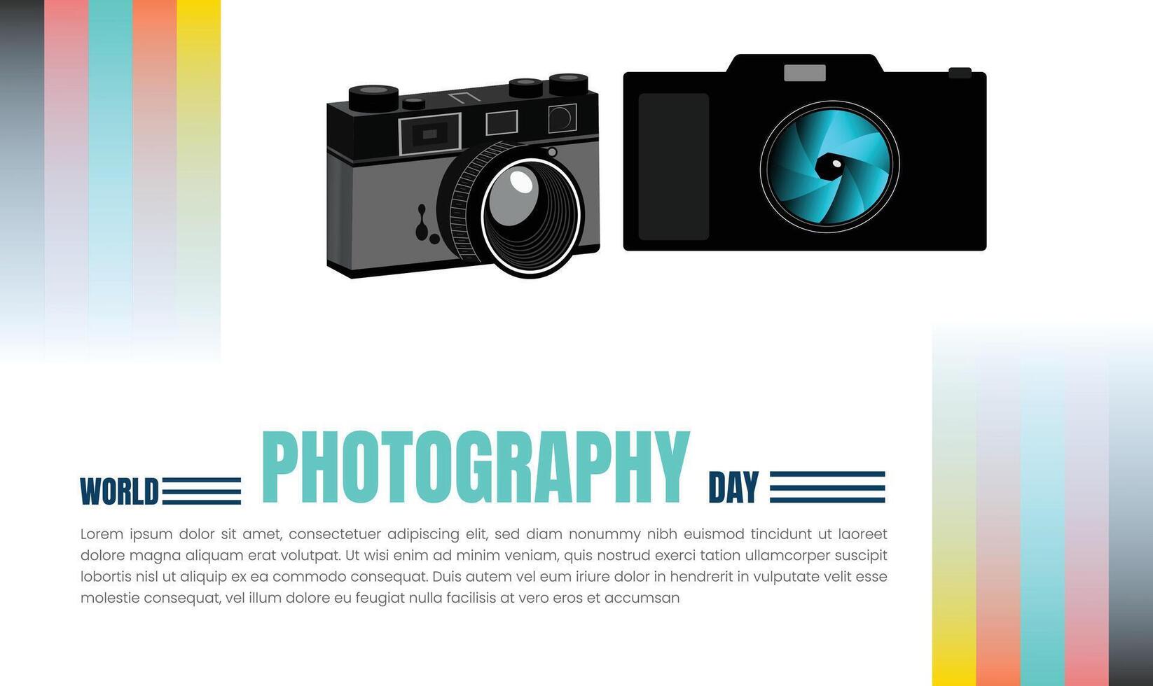 world photography day, poster and banner design for world photography day vector