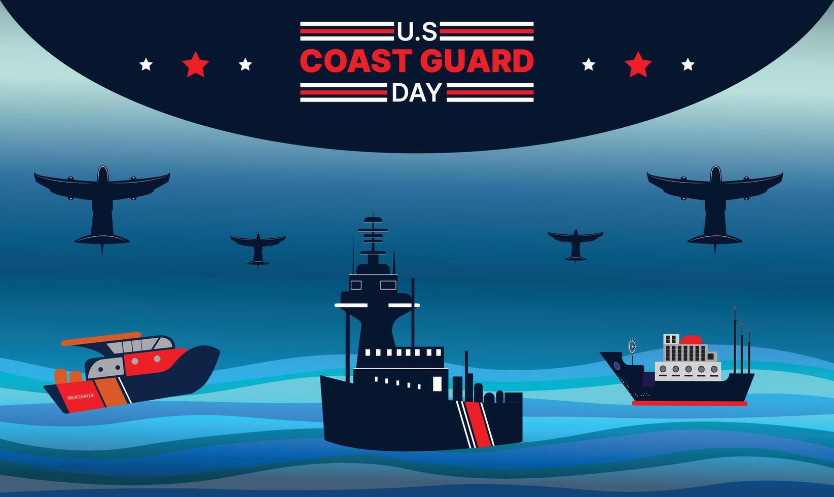 Us coast guard day vector