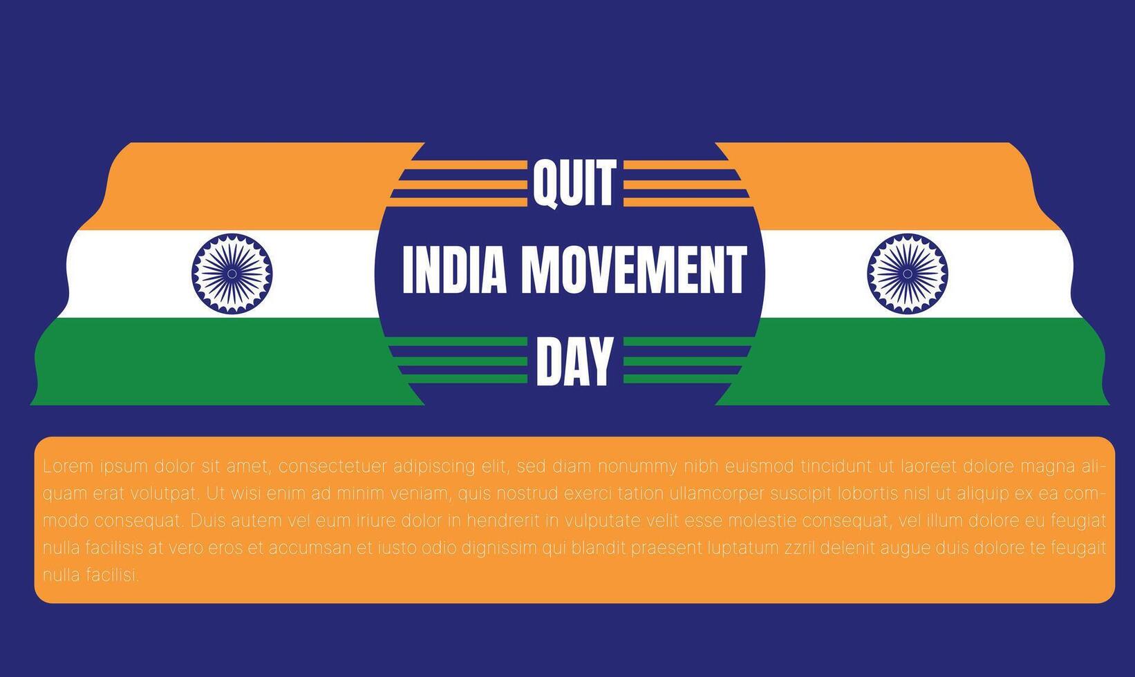 Quit India Movement Anniversary or August vector