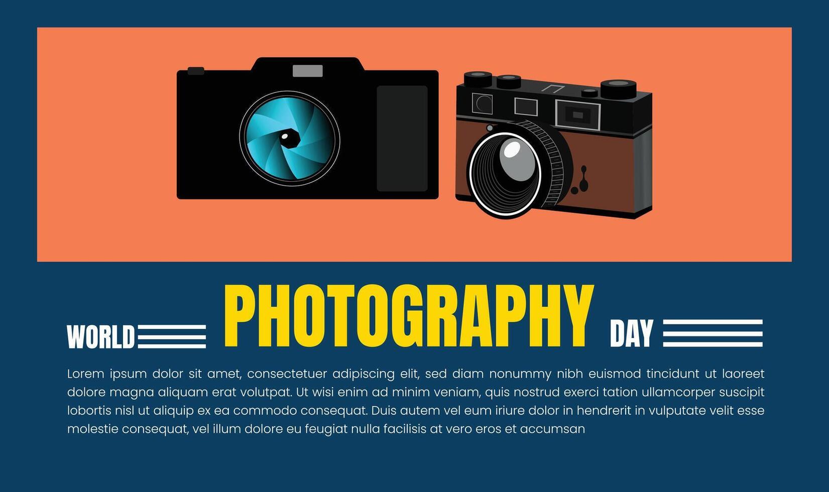world photography day, poster and banner design for world photography day vector