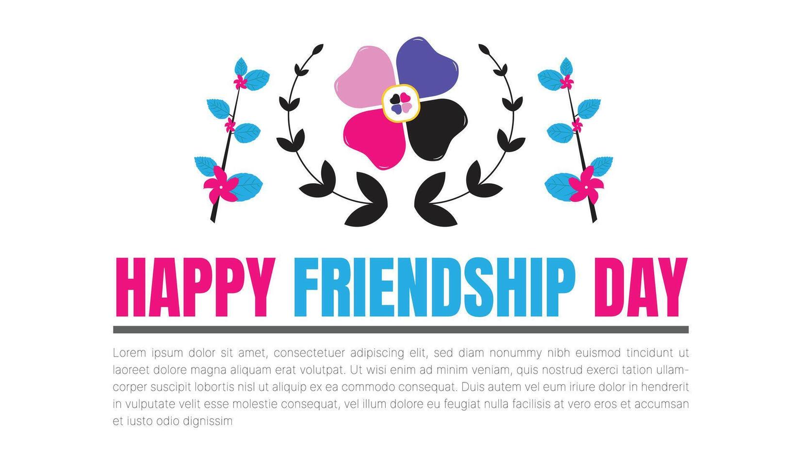 Happy friendship day design for poster banner vector