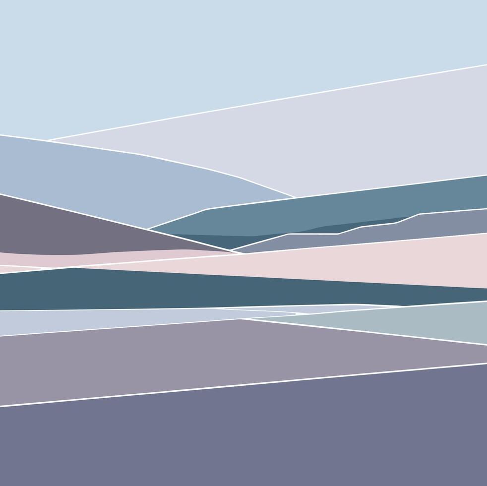 Abstract minimalist landscape linart background vector