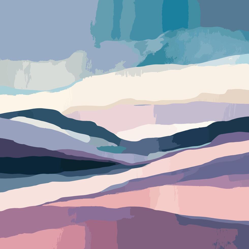 Abstract minimalist landscape linart background vector