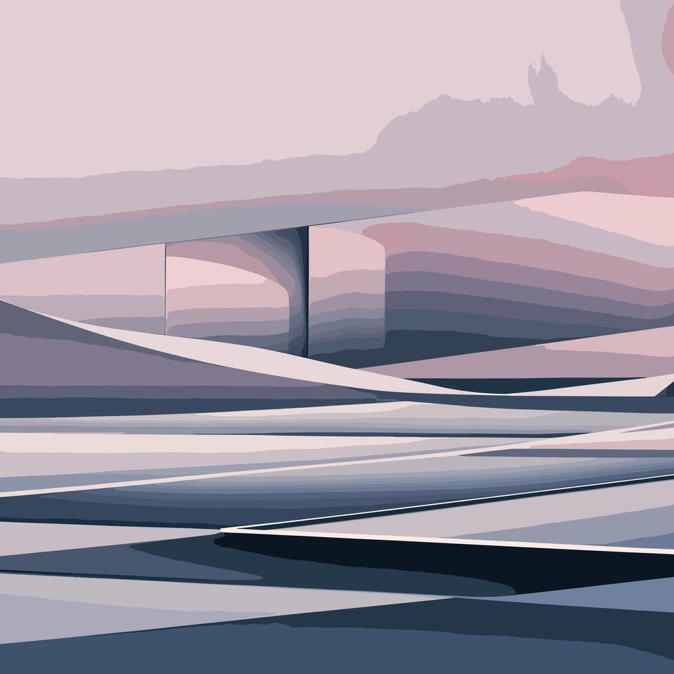 Abstract minimalist landscape linart background vector