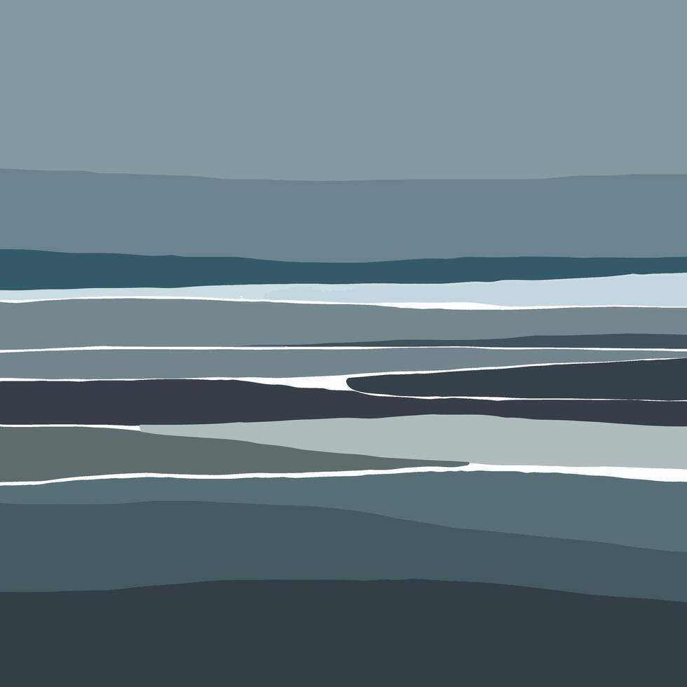 Abstract minimalist landscape linart background vector