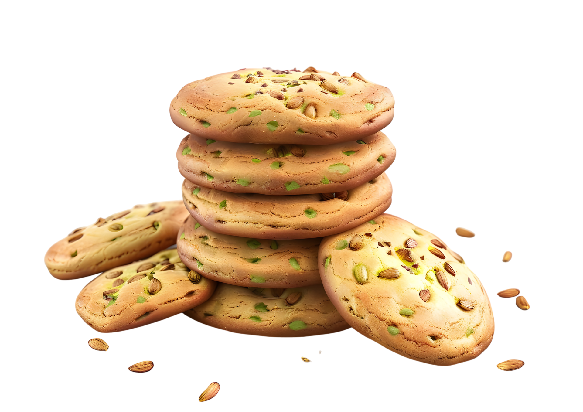 Stack of chocolate chip cookies with crumbs. Isolated on a transparent background 47736788 PNG