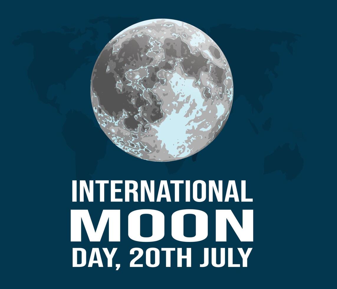 International Moon Day on 20th July in its resolution on International cooperation in the peaceful uses of outer space in 2021. vector