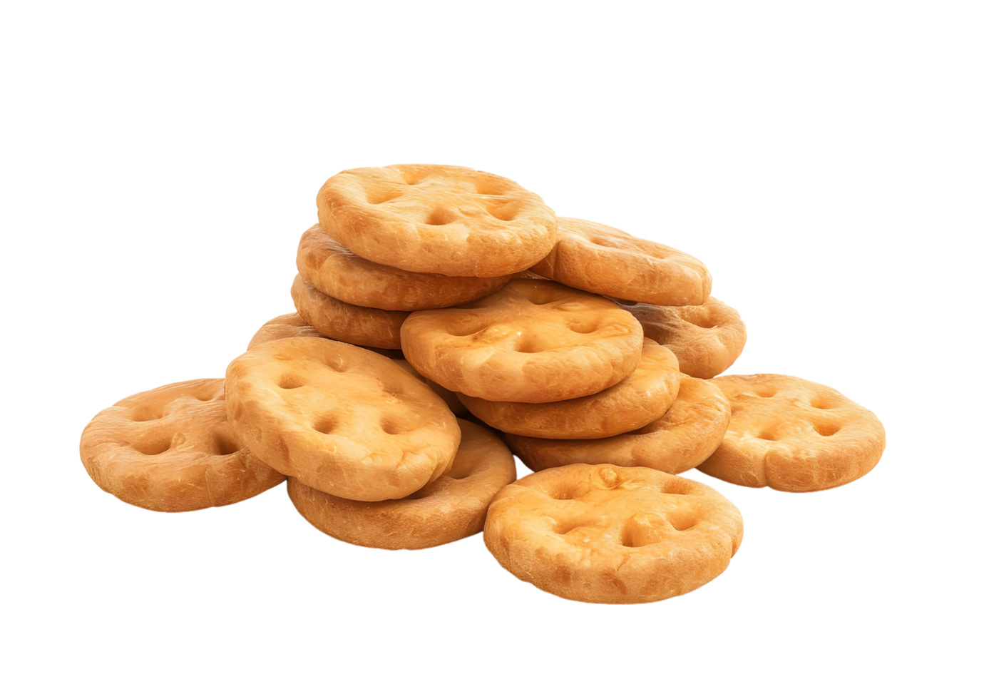 Stack of butter cookies with a swirl design. Isolated on a transparent background png