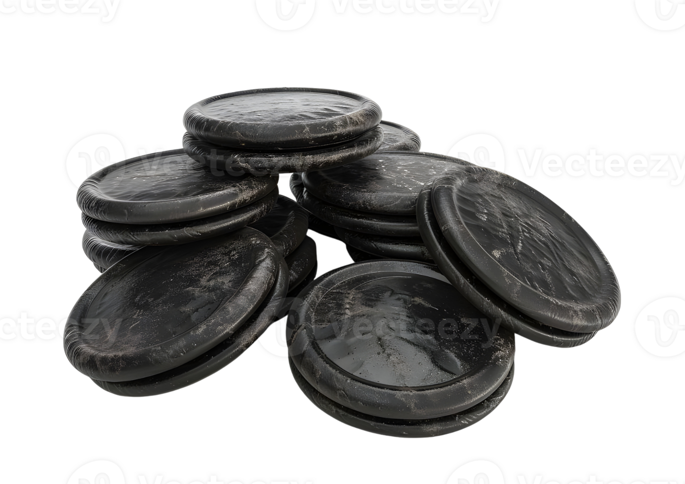 Black and white sandwich cookies stacked. Isolated on a transparent background png
