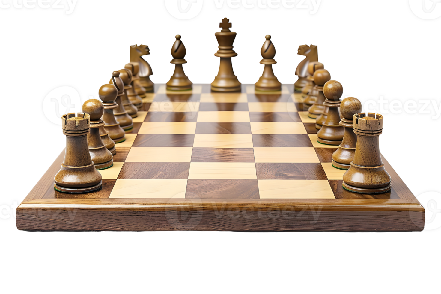 Classic Chess Board and Pieces Representing Strategy and Intellectual Game isolated on transparent background png