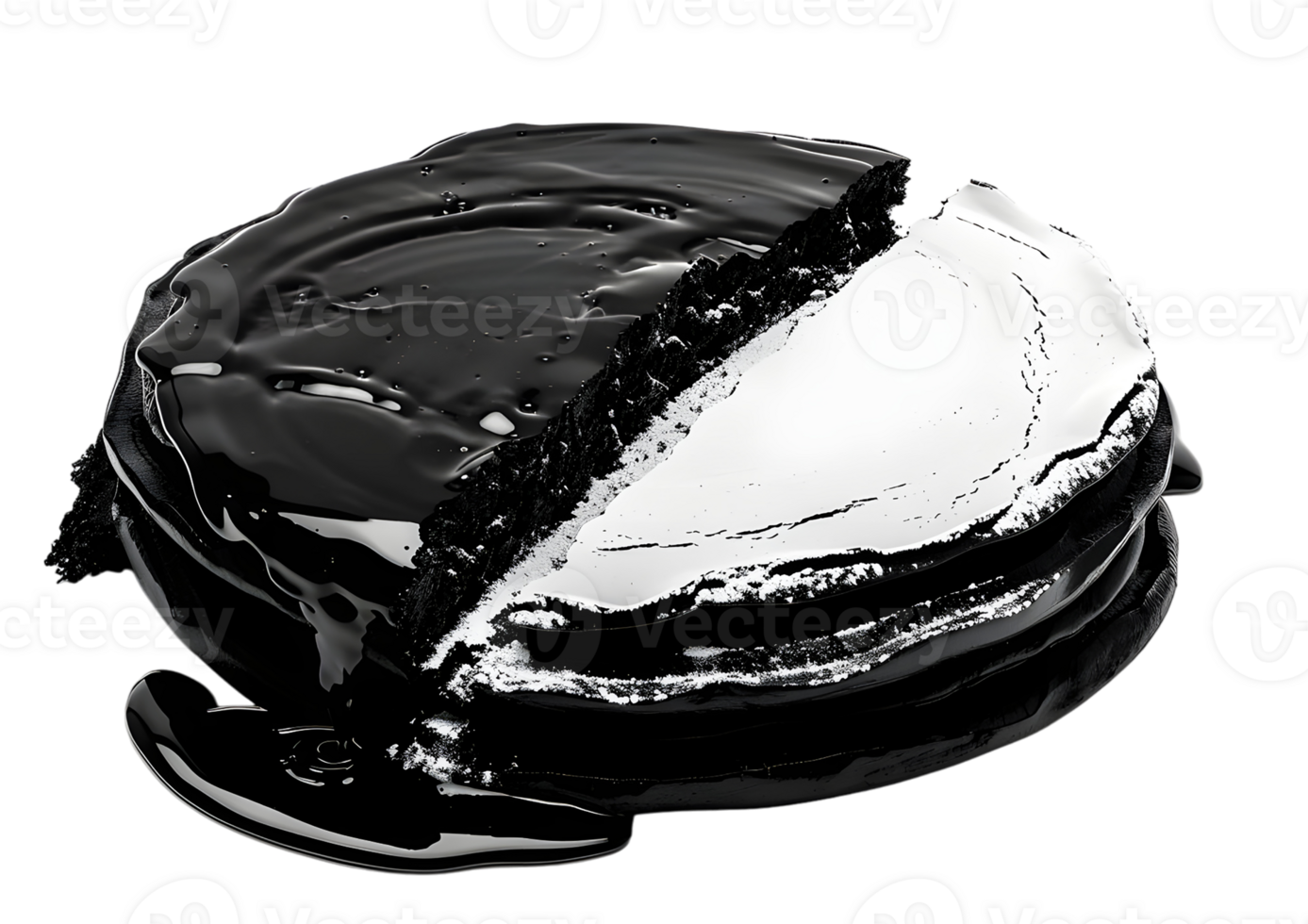 Classic black licorice candy twists. Isolated on transparent background. png