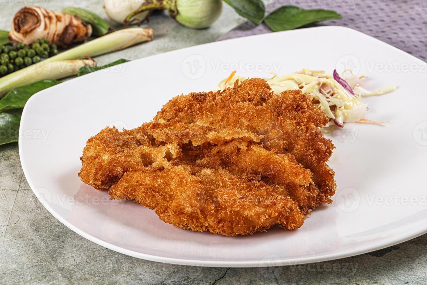 Tonkatsu fried cutlet with cabbage photo