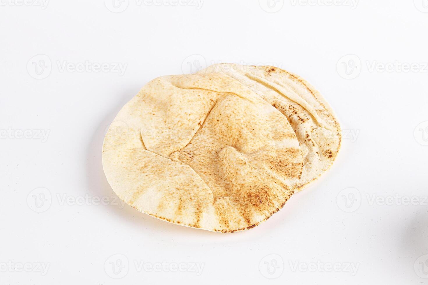 Traditional eastern round pita bread photo