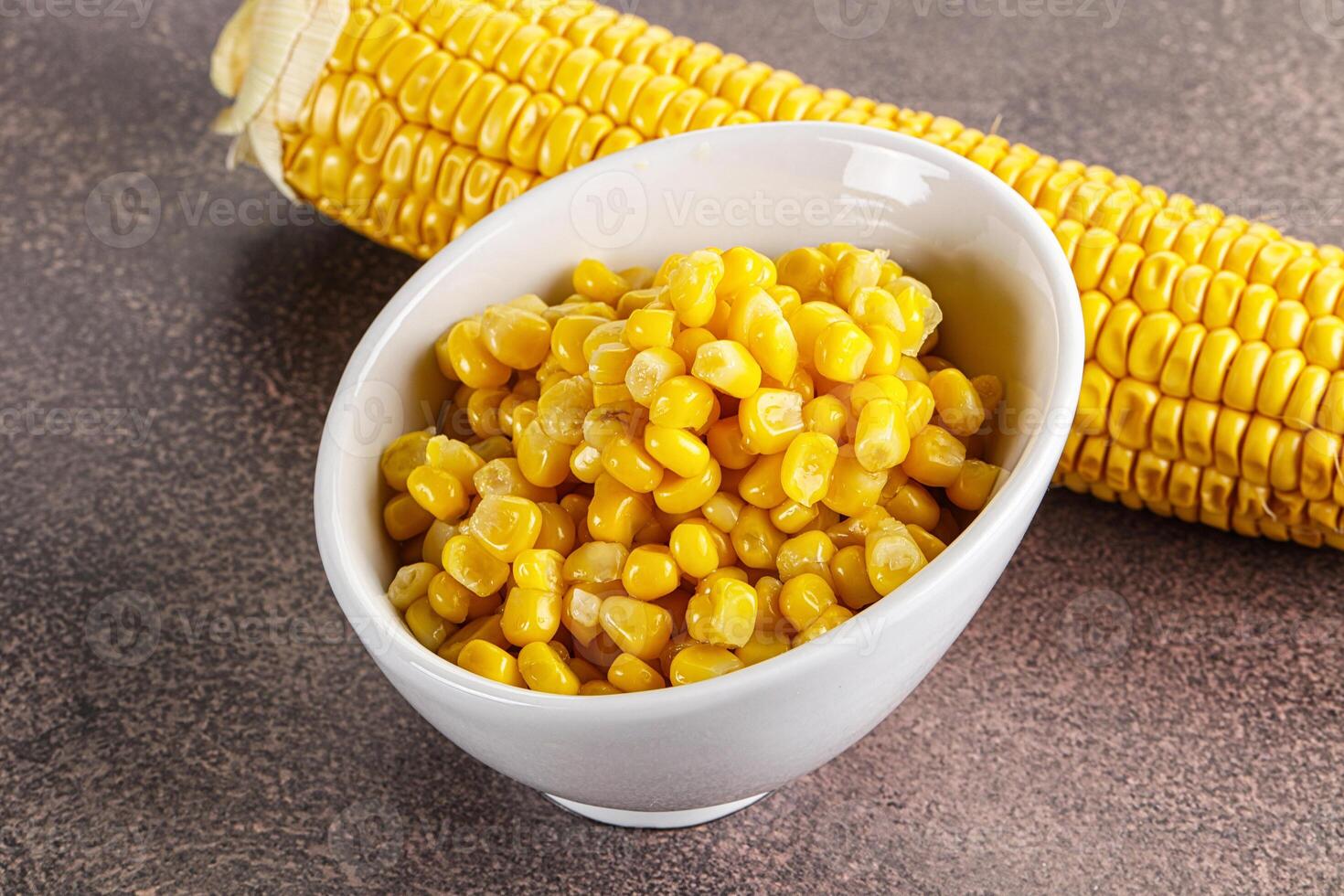 Marinated corn in the bowl photo