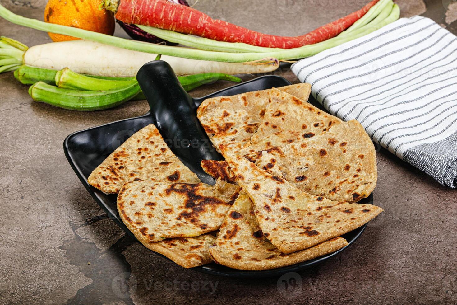 Indian Aloo Paratha - bread with potato photo