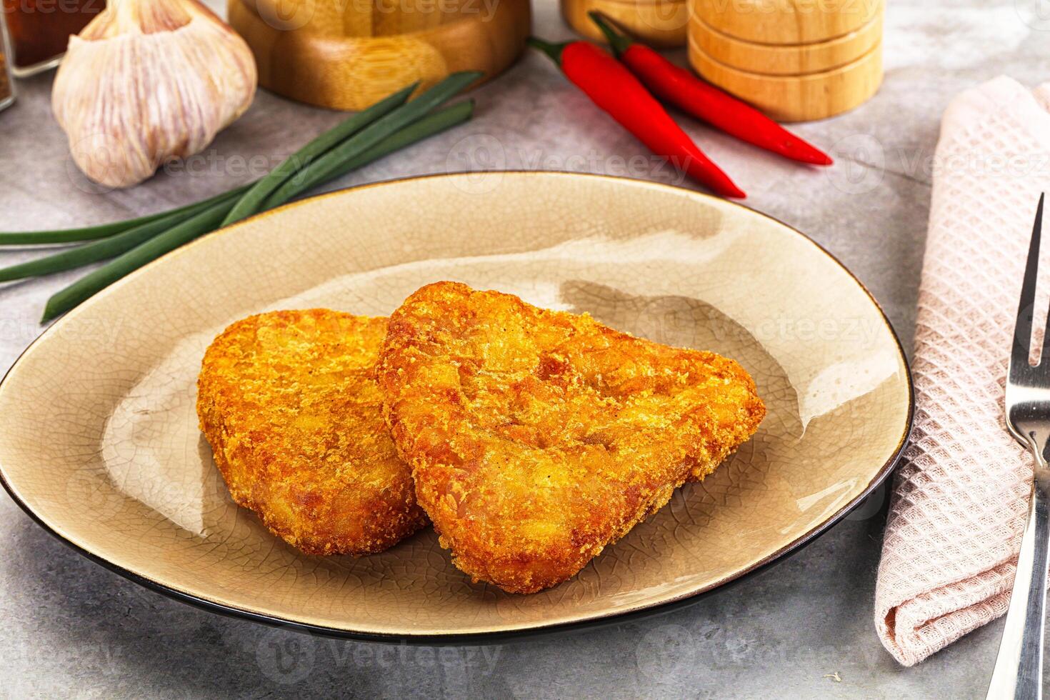 Fried potato hash brown snack photo