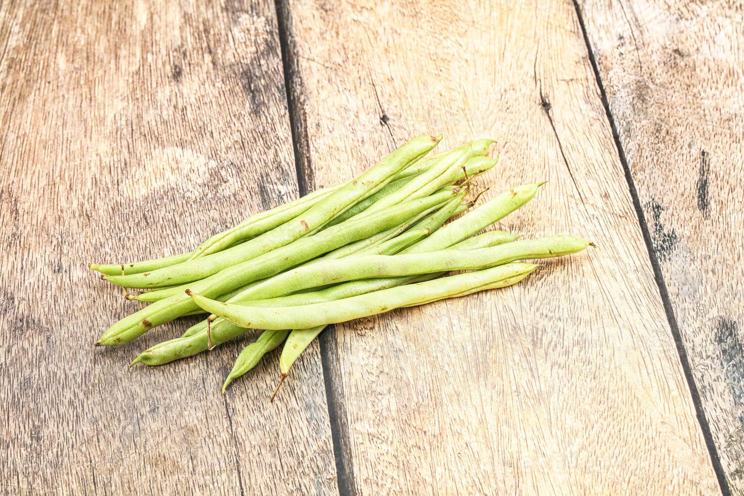 Raw fresh young green bean photo