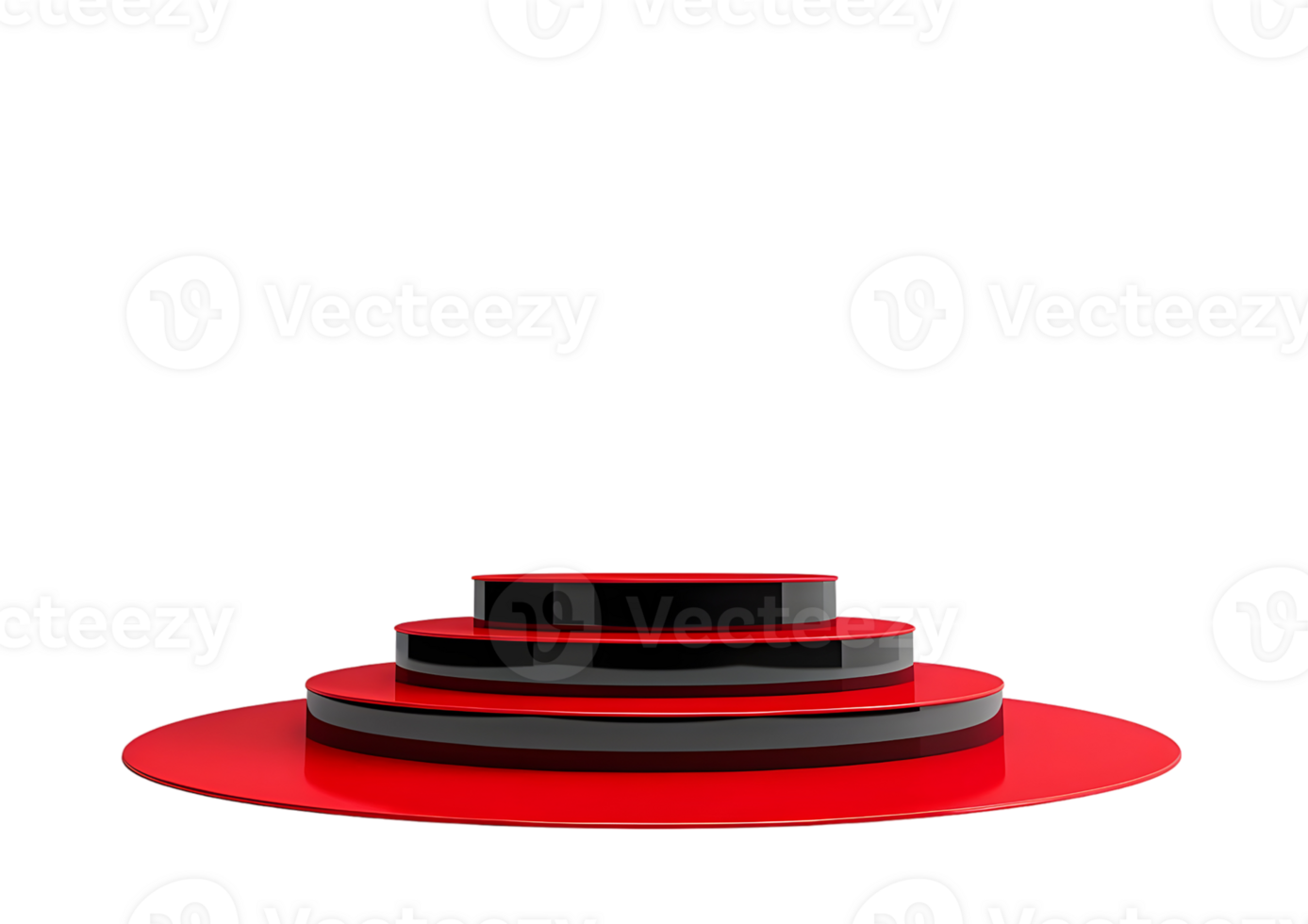 minimalist red podium stages for presentations isolated on a transparent background png