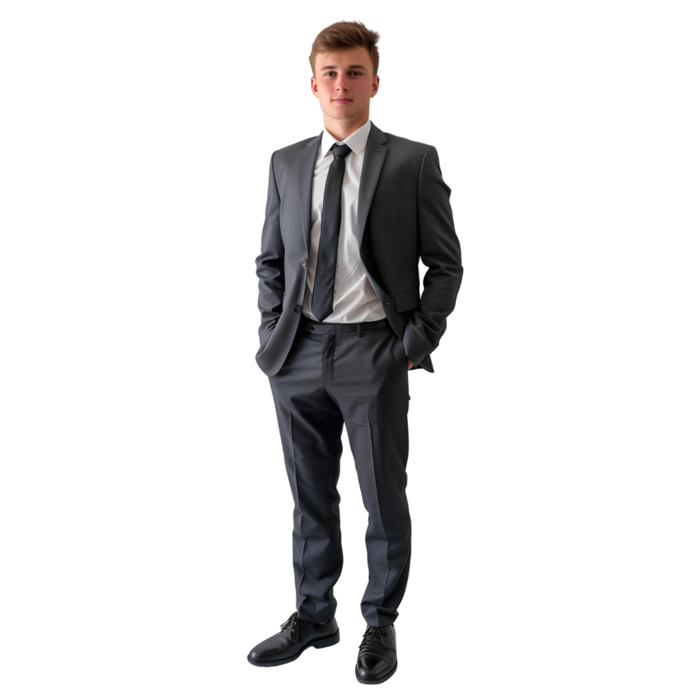 Young Aspirant Ready for Interview in Neat Suit isolated on transparent background png