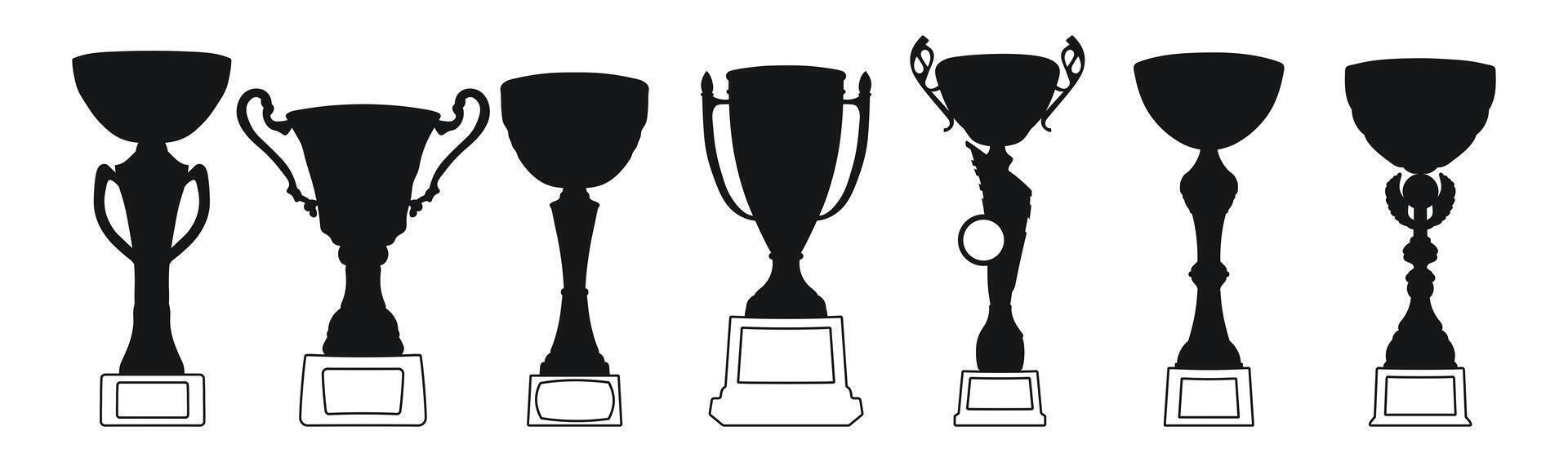 Sport and achievement trophy cups vector