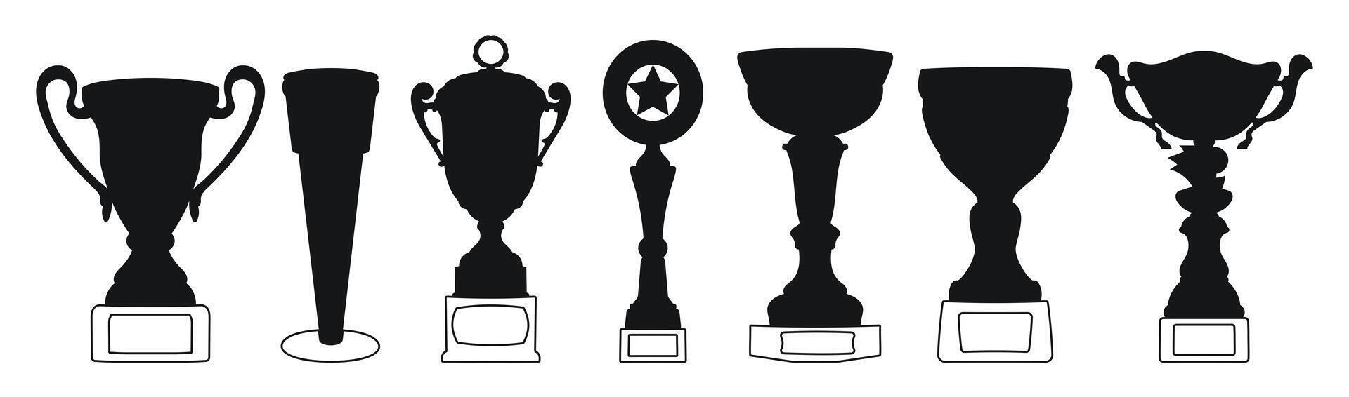 Sport and achievement trophy cups vector