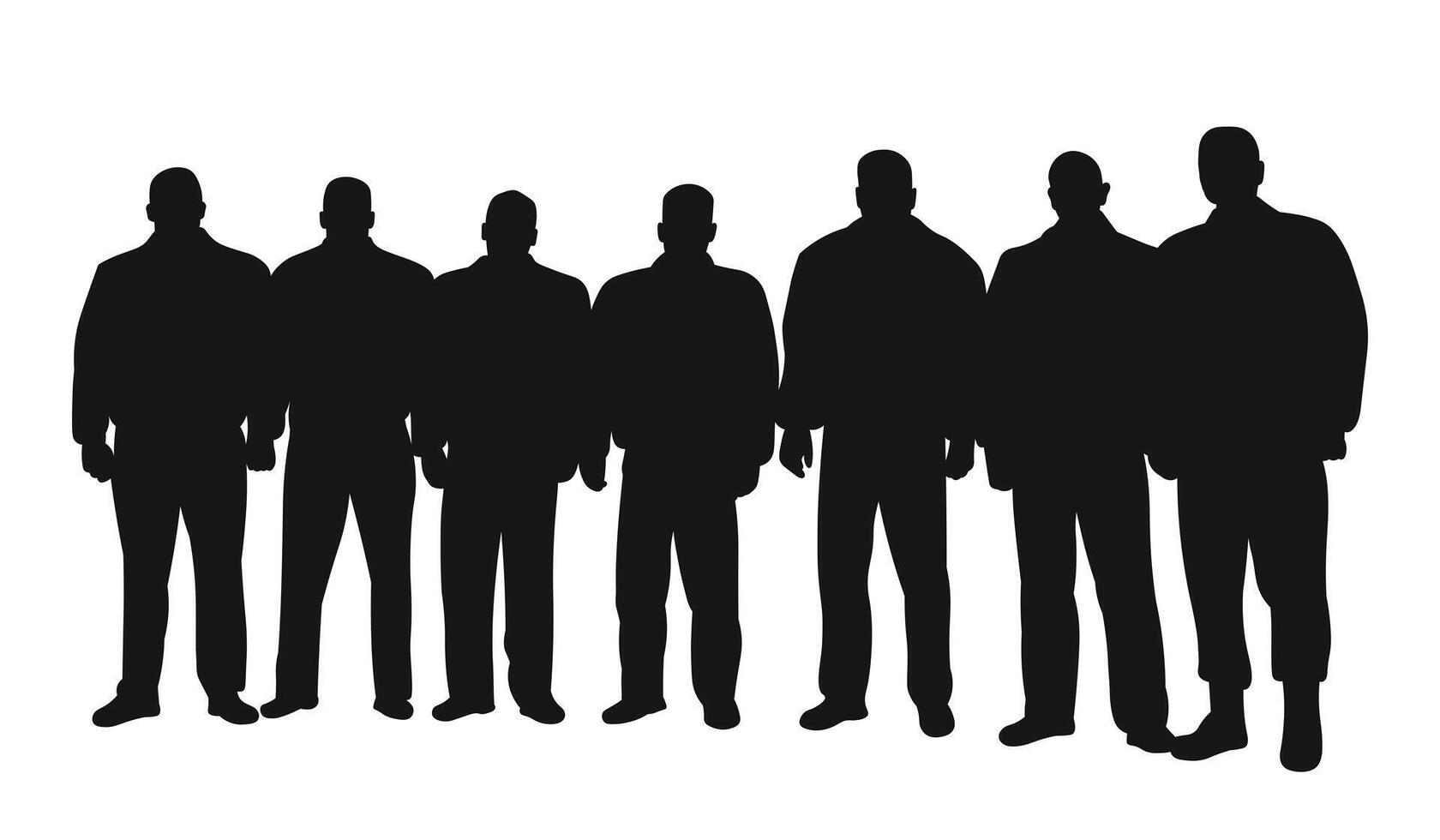 Group of security guards silhouette, law symbol vector