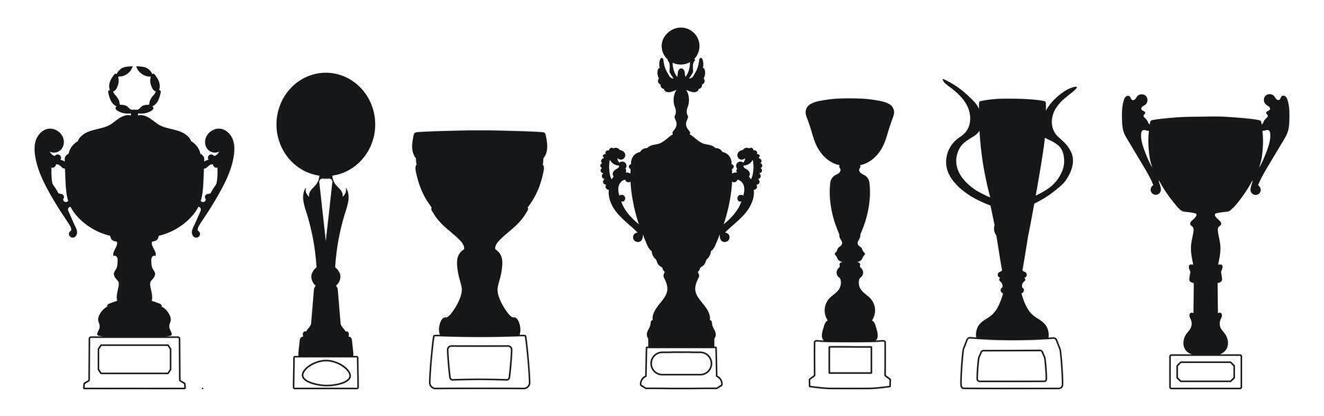 Sport and achievement trophy cups vector