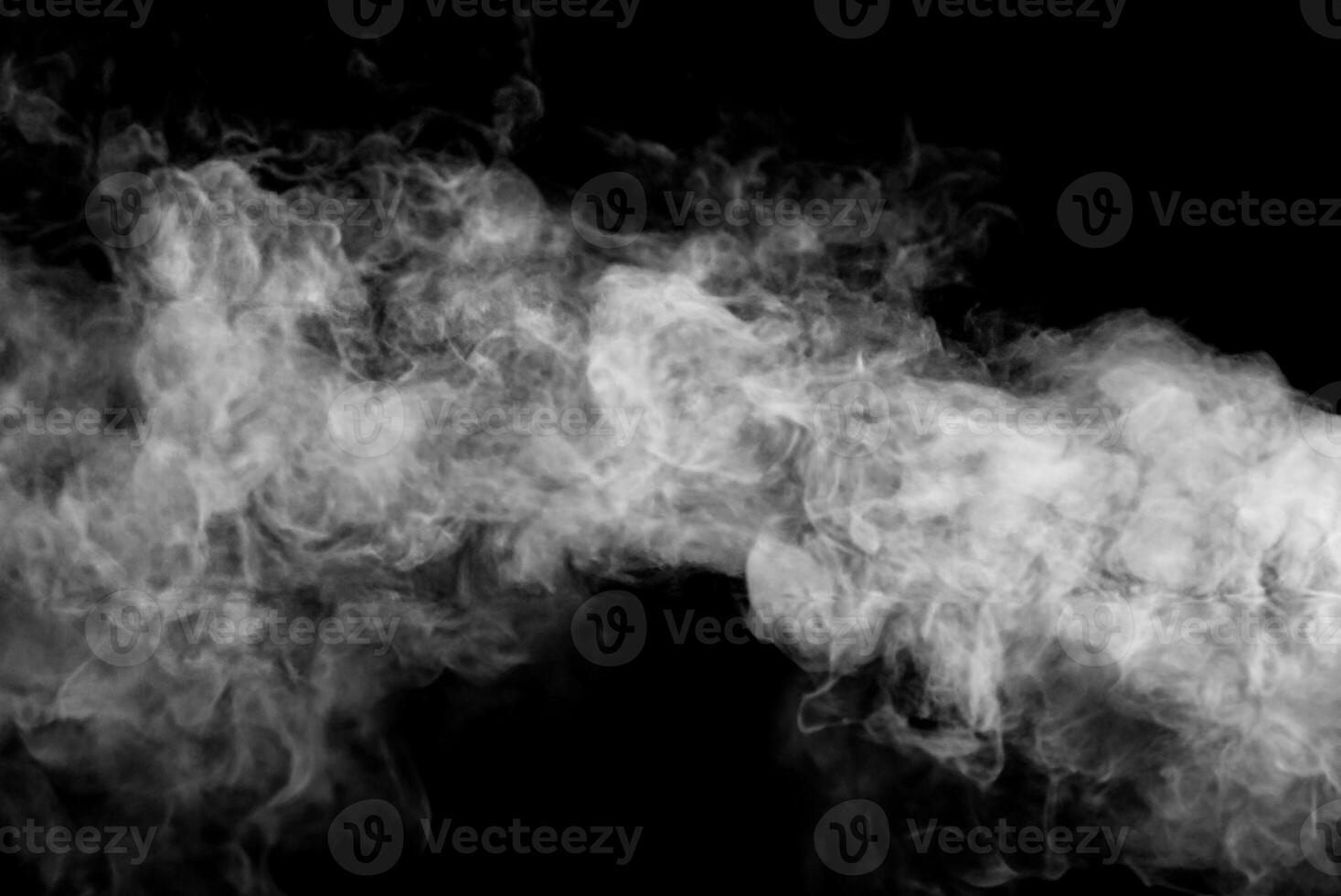 Abstract White Smoke Effect Isolated on Black Background with Powder and Water Spray photo