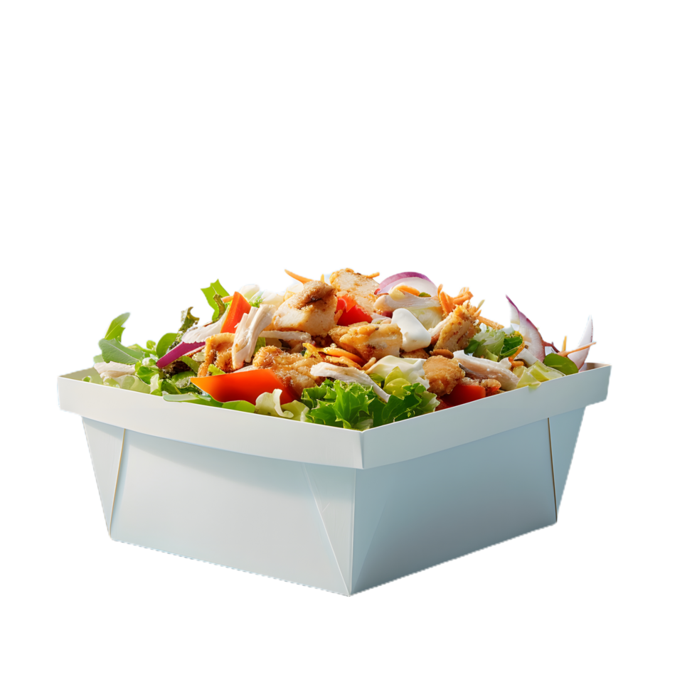 a salad in a cardboard box 47739827 PNG