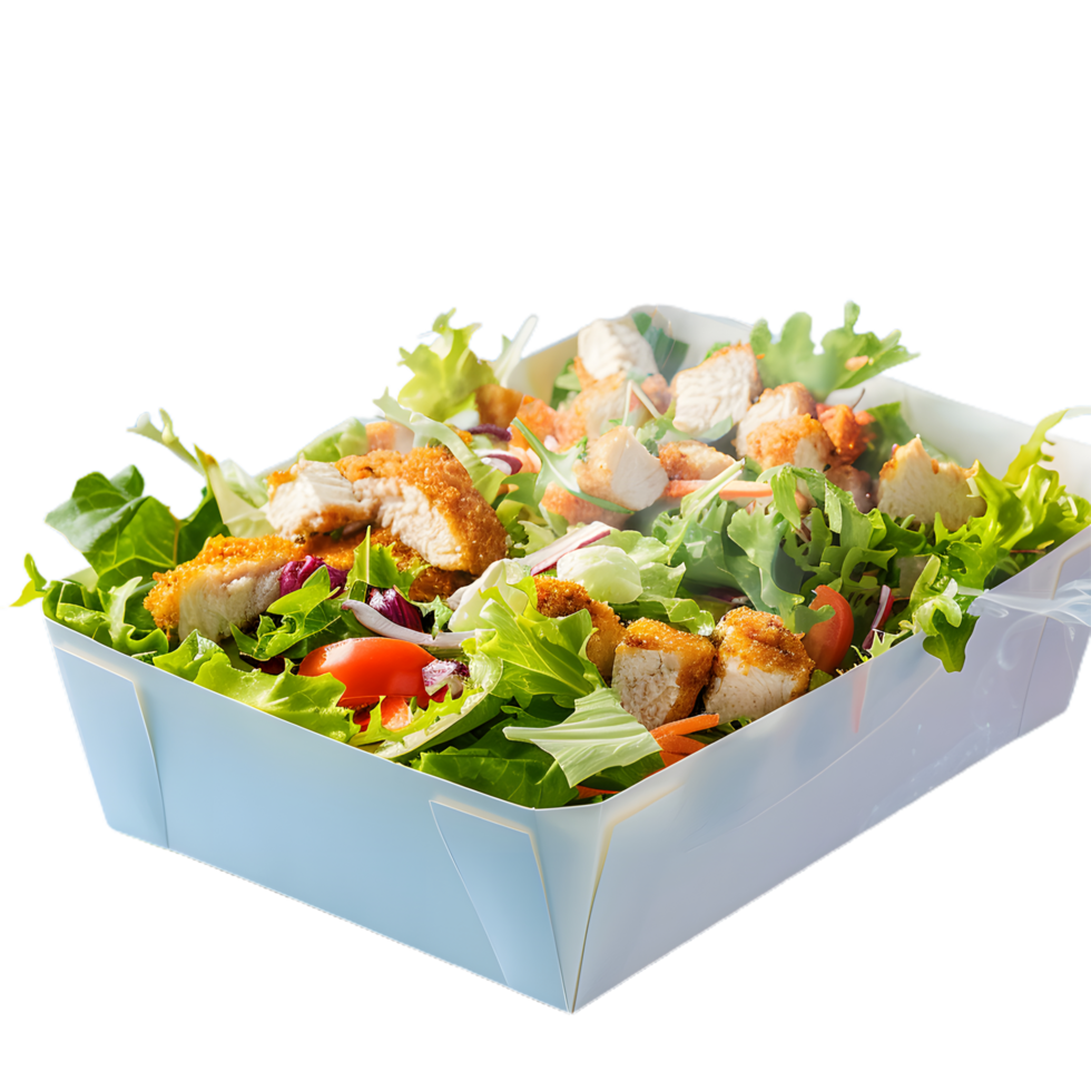 a salad in a cardboard box 47739838 PNG