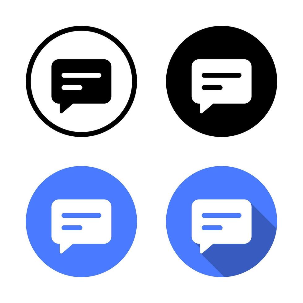 Message speech bubble icon. Chat sign symbol vector