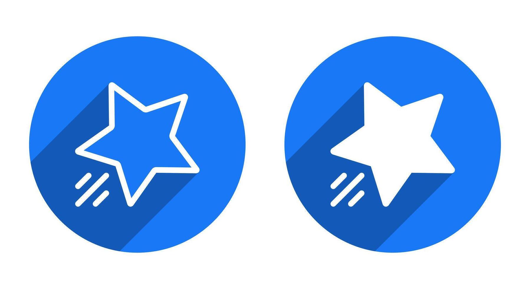 Fast star icon with long shadow. Send gift sign symbol of social media vector