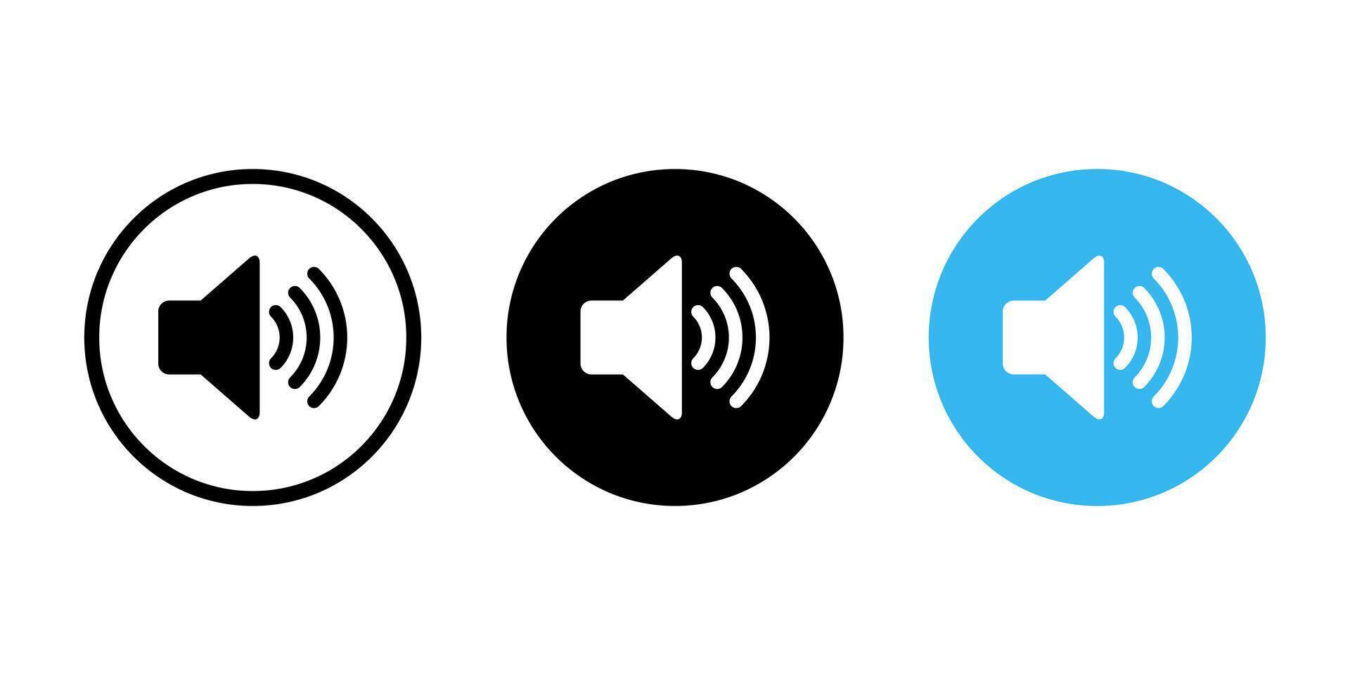 Audio, speaker icon on circle background. Loudspeaker concept vector