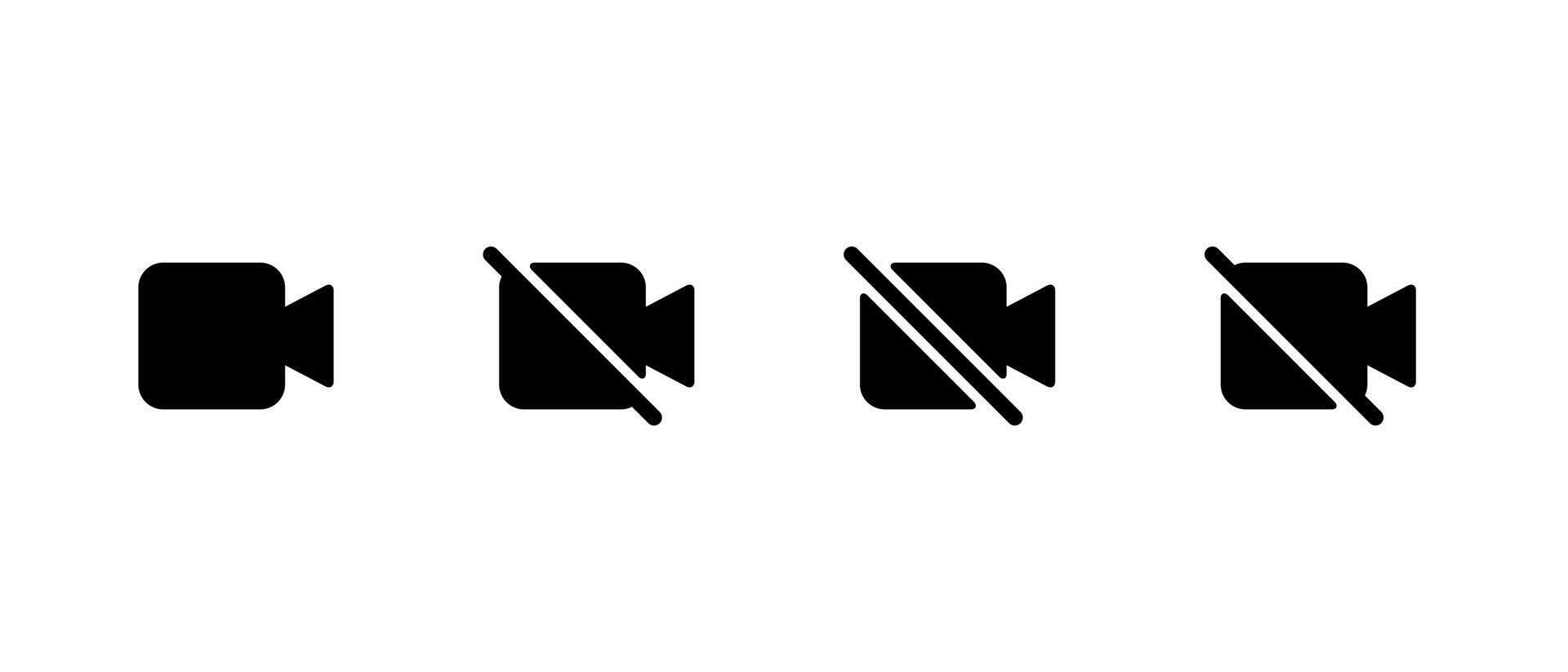 call and camera off icon set in generic style vector