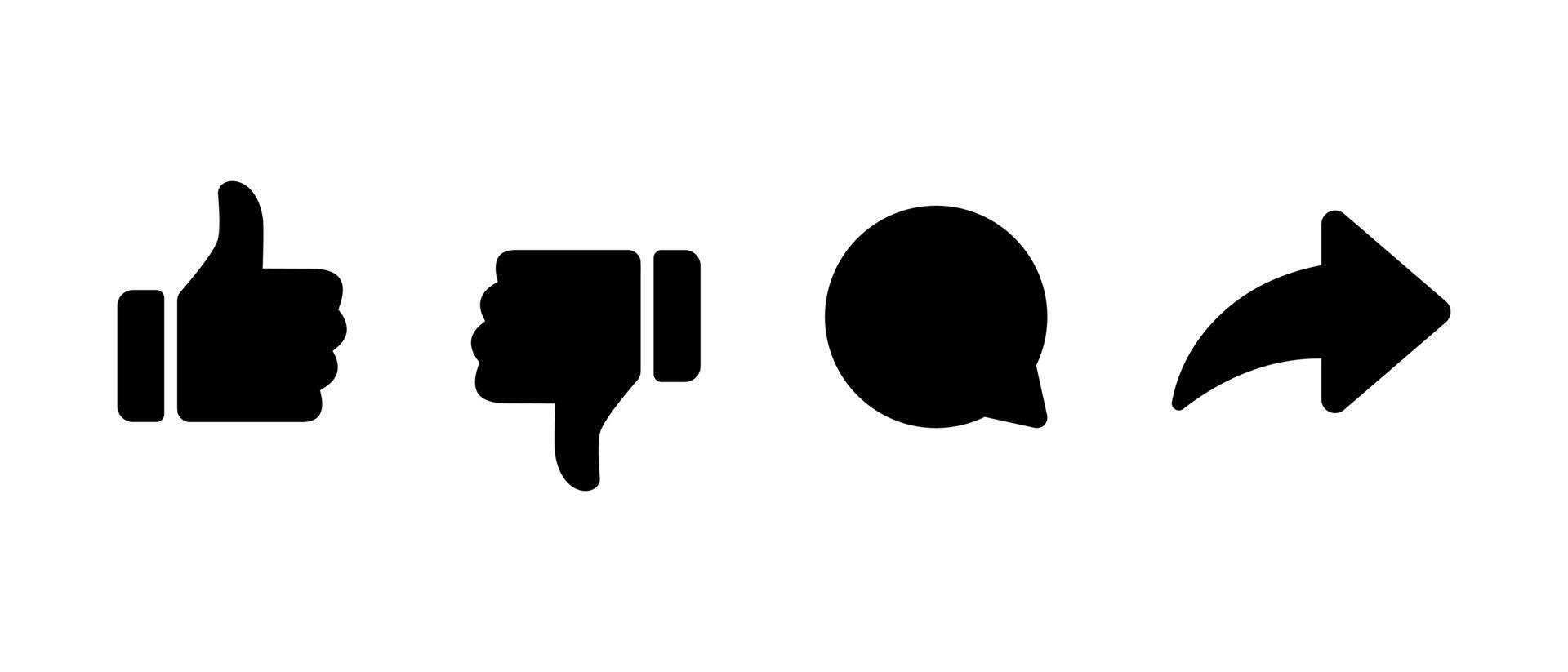 Like, dislike, comment, and share icon in generic style vector