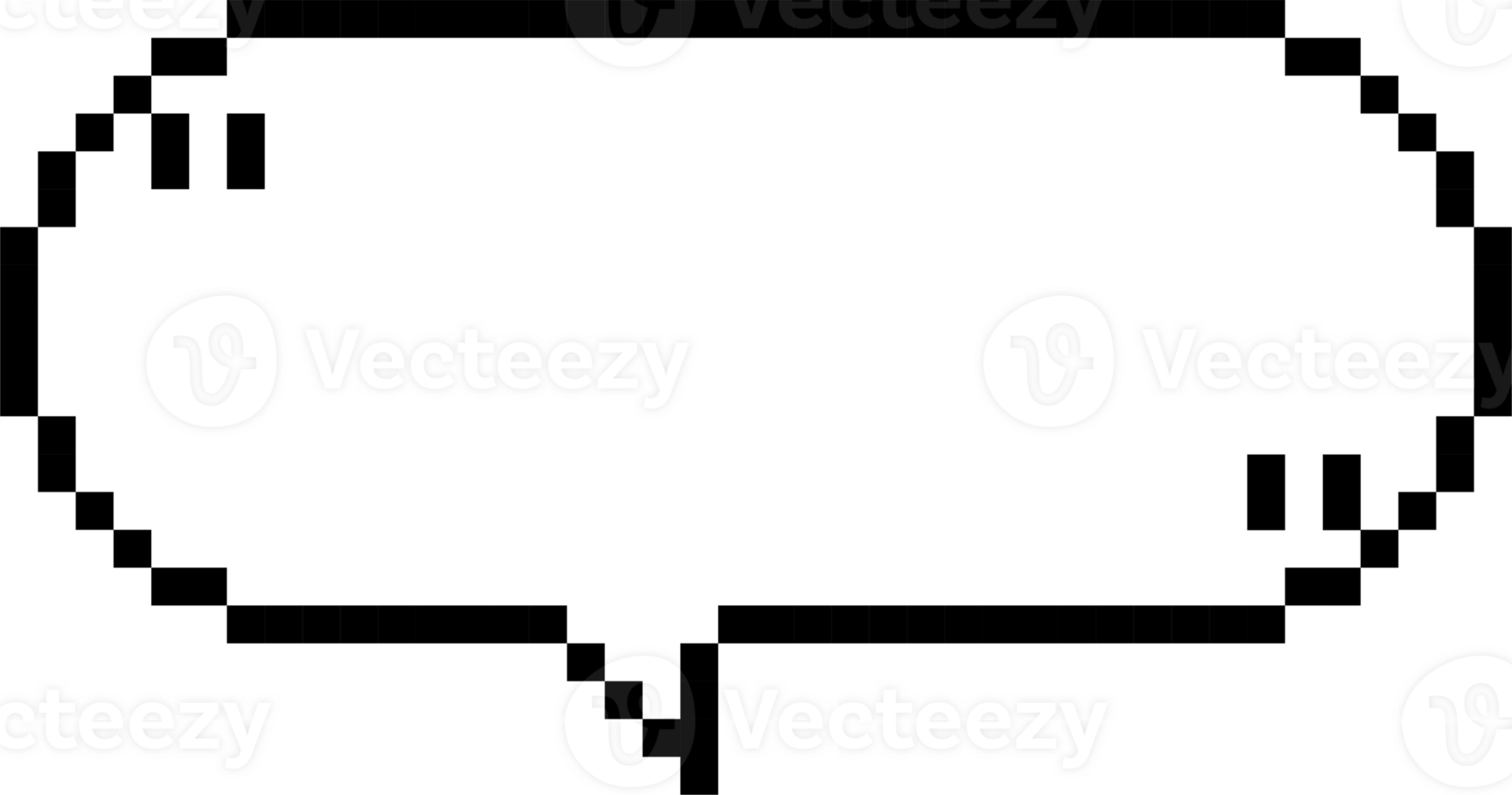 8bit retro game pixel speech bubble balloon with quotation marks, icon sticker memo keyword planner text box banner png