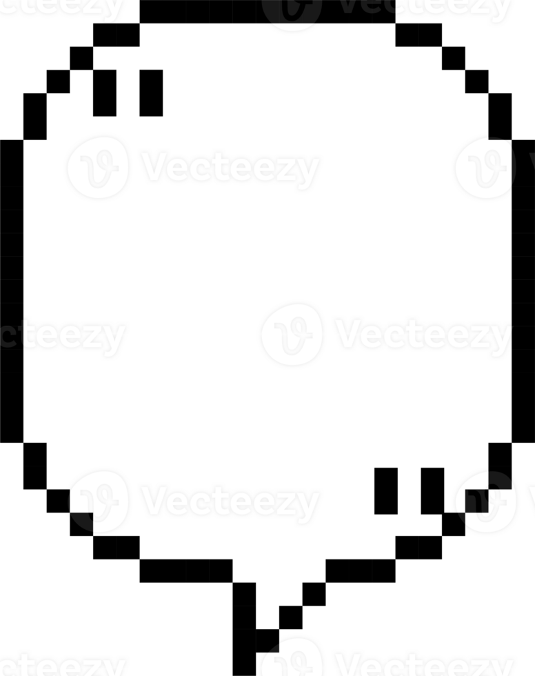 8bit retro game pixel speech bubble balloon with quotation marks, icon sticker memo keyword planner text box banner png