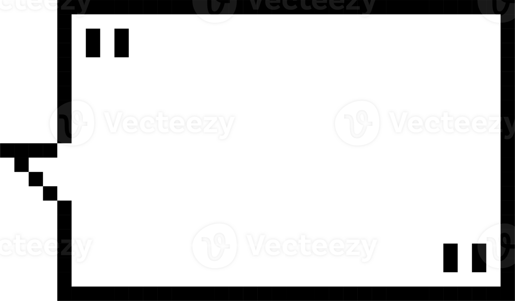8bit retro game pixel speech bubble balloon with quotation marks, icon sticker memo keyword planner text box banner png