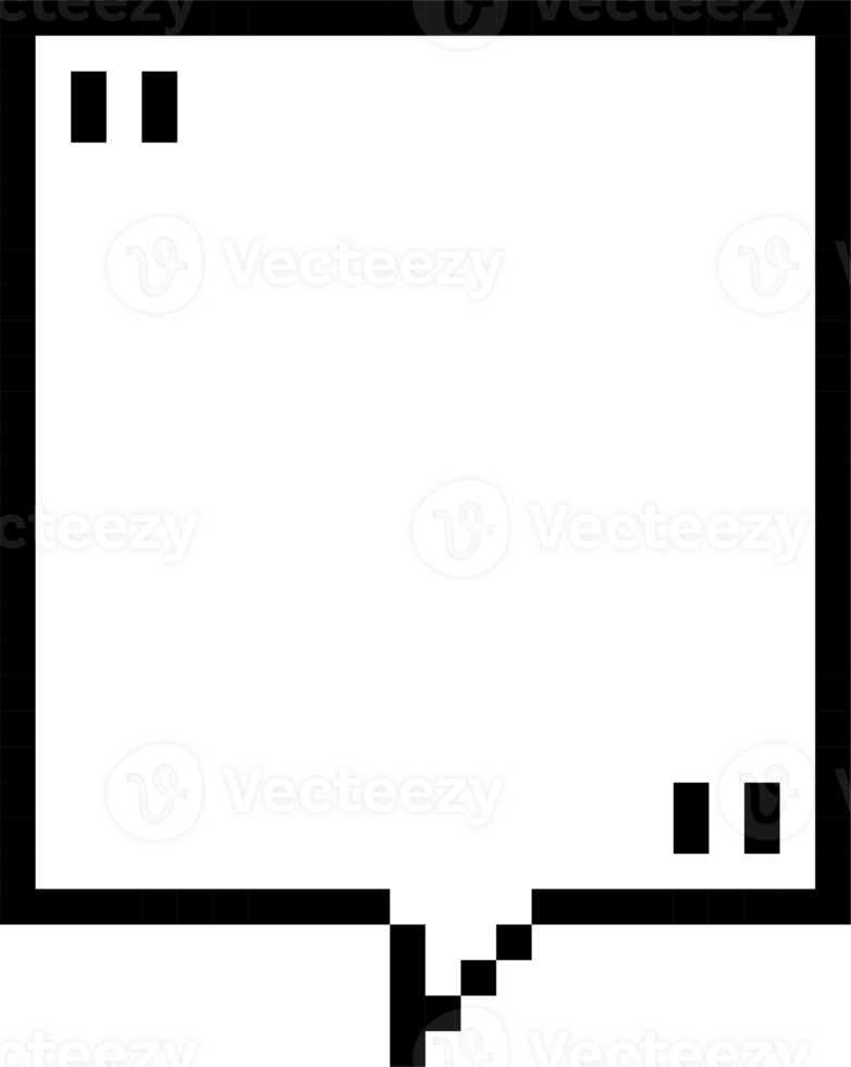 8bit retro game pixel speech bubble balloon with quotation marks, icon sticker memo keyword planner text box banner png