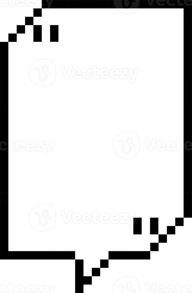 8bit retro game pixel speech bubble balloon with quotation marks, icon sticker memo keyword planner text box banner png
