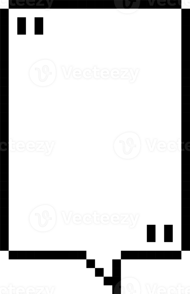 8bit retro game pixel speech bubble balloon with quotation marks, icon sticker memo keyword planner text box banner png