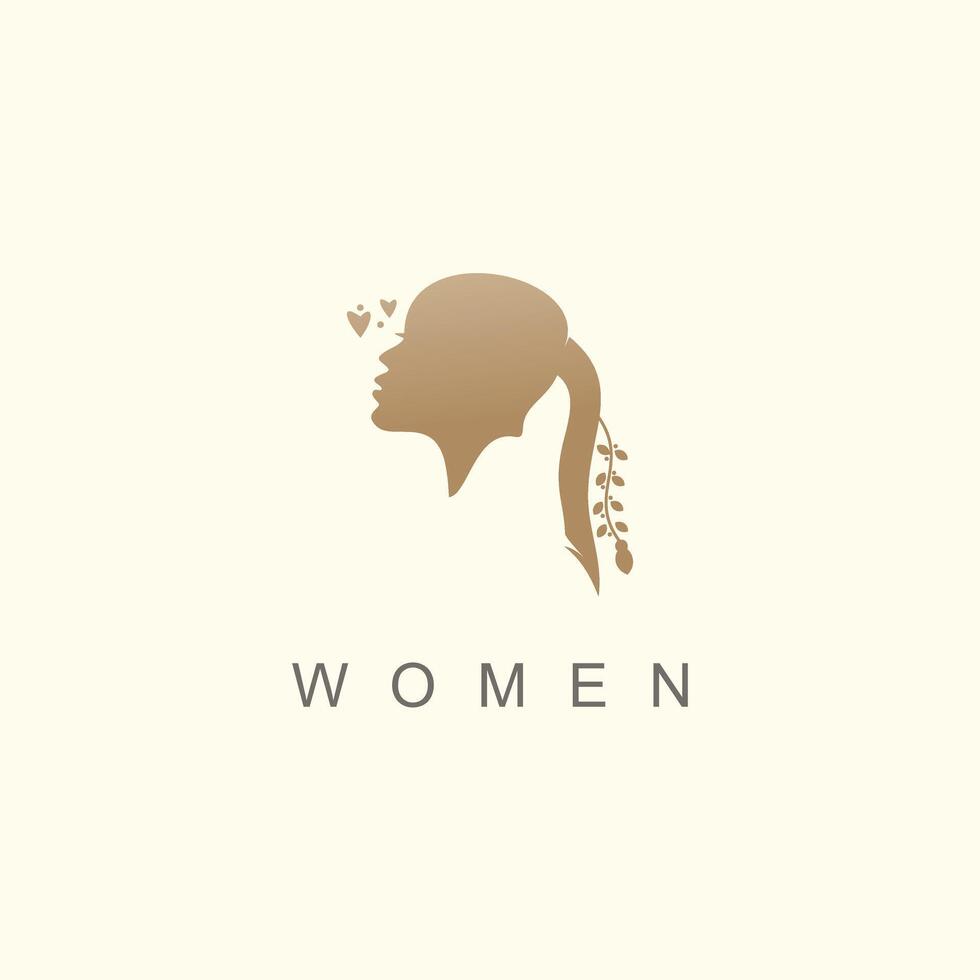 Woman beauty logo design element icon with creative modern concept vector