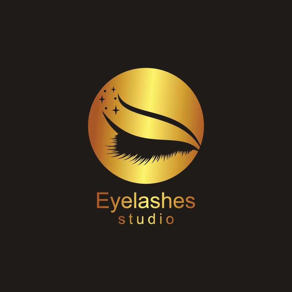 Eyelashes logo icon with unique element concept for beauty premium vector