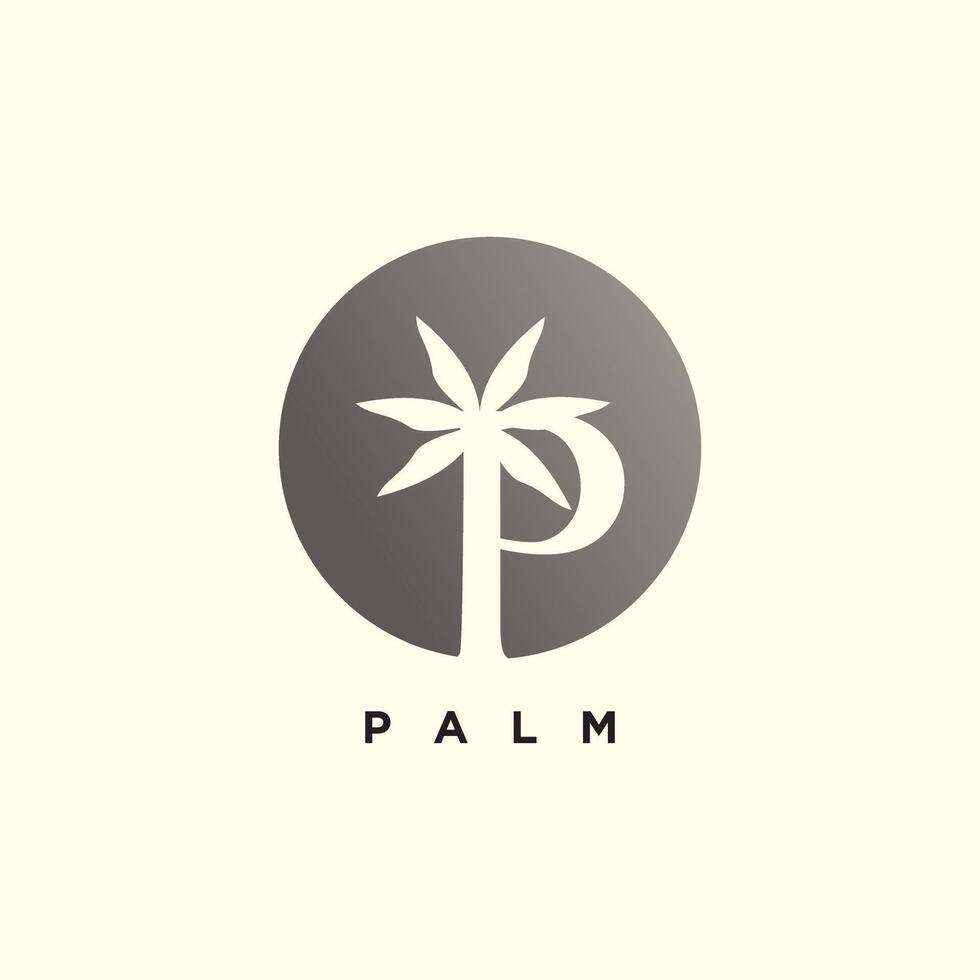 Palm tree logo icon illustration vector