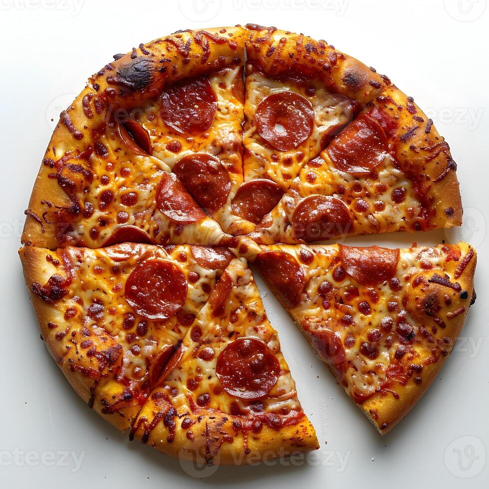 Mouth Watering Gourmet Pizza Captured in High Contrast Macro Photograph photo